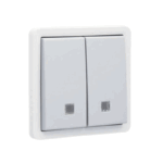 Bouton-poussoir double NO à voyant Hydro gris Niko 700-35100