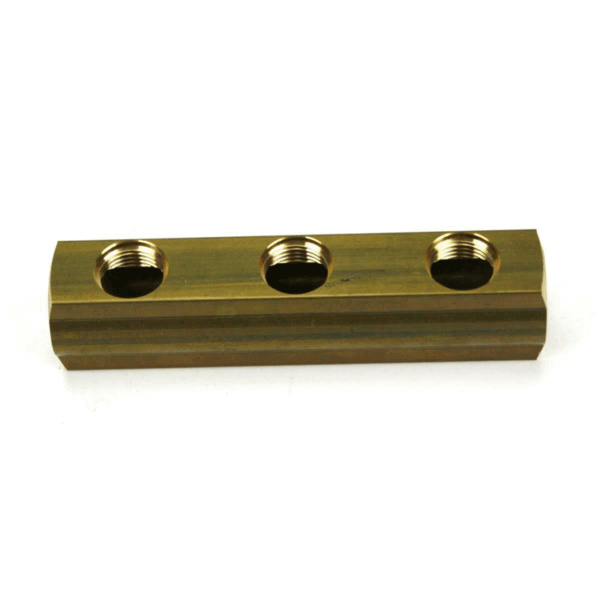 Collecteur en laiton Nu 1'' - 3 sorties en 1/2''