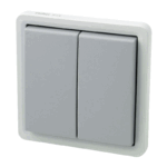 Interrupteur double va-et-vient Hydro gris Niko 700-32600