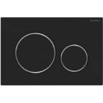 Plaque de commande Geberit sigma20 2 touches noir-mat