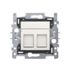 Prise téléphonique double RJ11 Original blanc Niko 101-65114