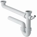 Siphon Geberit pour évier double en PP 6/4"-40 mm blanc