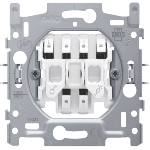 Socle interrupteur double pour volets électrique bornes automatiques Niko 170-05905