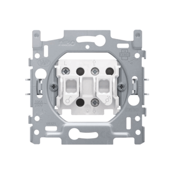 Socle interrupteur double pour volets électrique bornes à vis Niko 170-05900