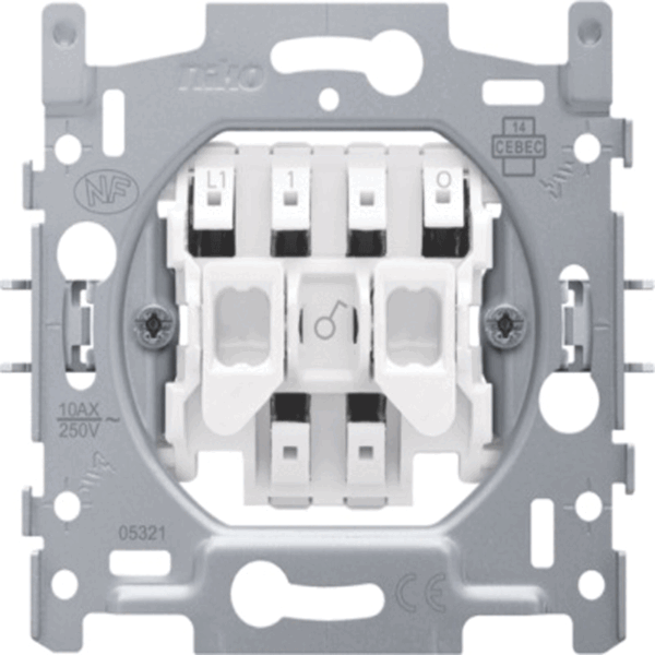 Socle interrupteur unipolaire à témoin bornes automatiques Niko 170-07105