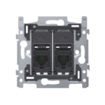 Socle prise informatique double fixation à vis RJ45 Niko 170-65252
